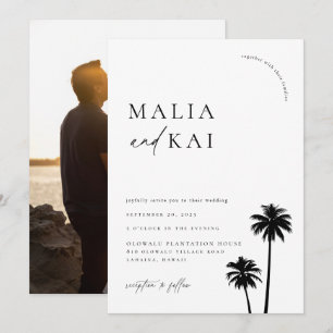 Invitation Contemporary Coastal Chic Mariage Photo