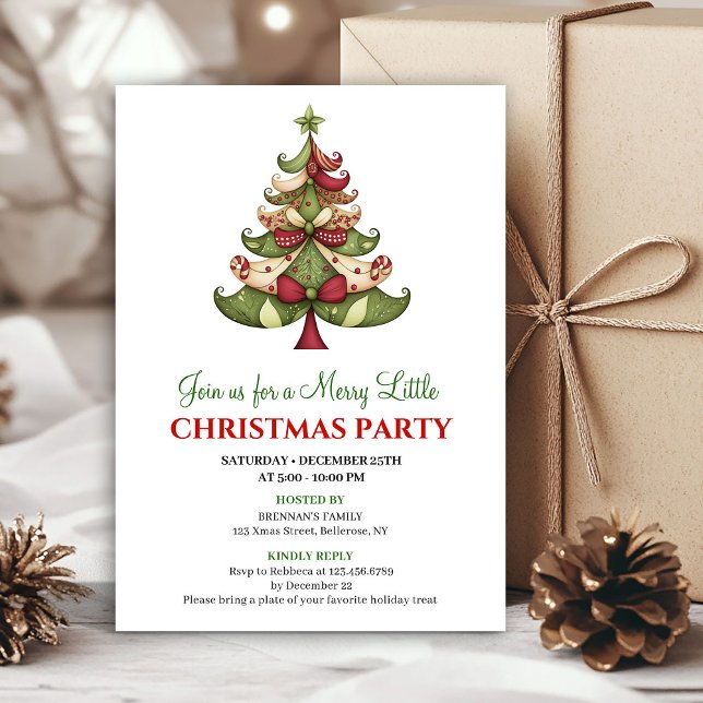 Invitation Contemporary designer Christmas tree party invite (Contemporary designer Christmas tree party invite)