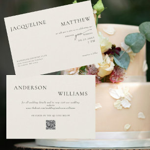Invitation Contemporary Forever You Cream QR Code Mariage