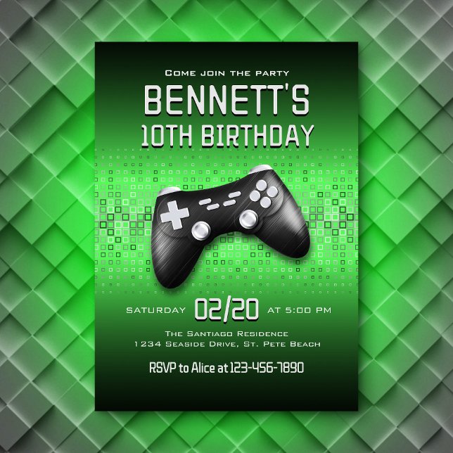 Invitation Contrôleur de jeu vidéo Anniversaire (Créateur téléchargé)