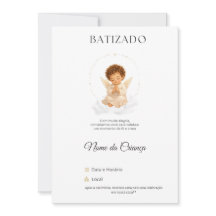 Convite de Batizado Anjinho Personalizado