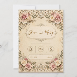 Invitation Convite de Casamento Moderno Floral