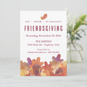 Invitation Convivial Thanksgiving Automne