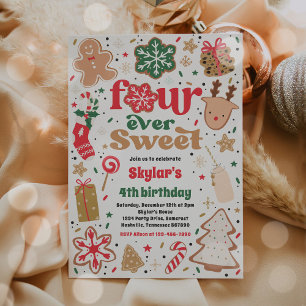Invitation Cookie de Noël Quatre toujours doux fête d'anniver