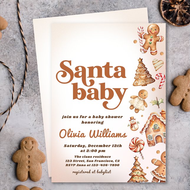 Invitation Cookie d'hiver Noël Père Noël Baby shower (Créateur téléchargé)