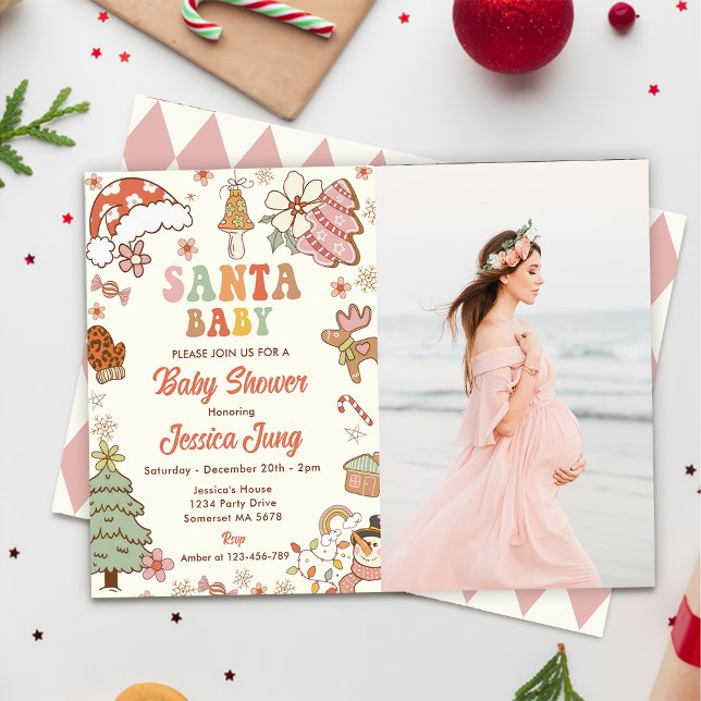 Invitation Cookie Père Noël Baby Christmas Baby shower Photo (Créateur téléchargé)