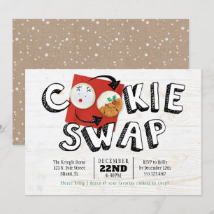 Invitation Cookie Swap Exchange Fête de Noël