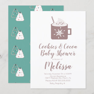 Invitation Cookies au Chocolat Chaud Mug Hiver Baby Shower