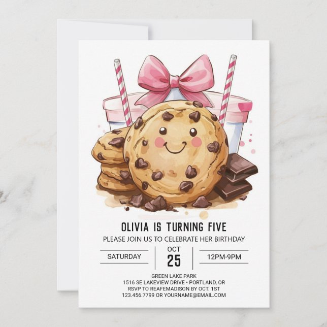 Invitation Cookies bohèmes personnalisés simples Anniversaire (Devant)