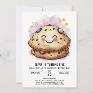 Invitation Cookies Chic Editable Chocolat Anniversaire
