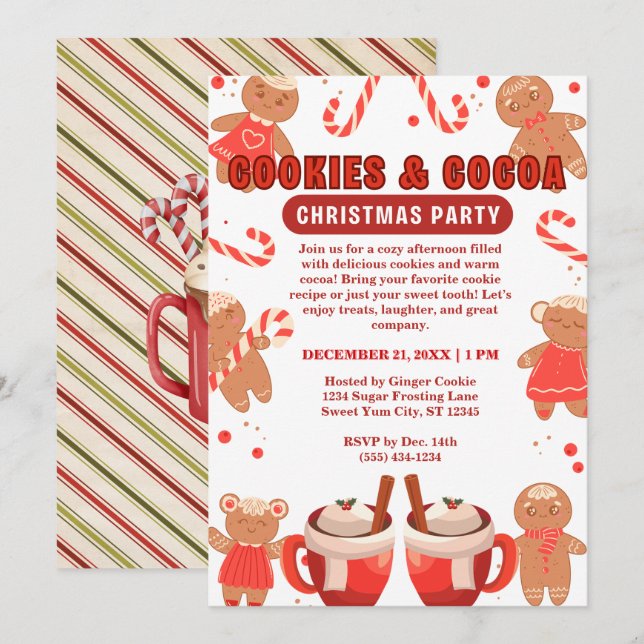 Invitation Cookies & Coca Christmas White Party (Devant / Derrière)