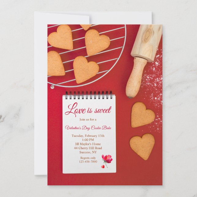 Invitation Cookies de la Saint-Valentin (Devant)