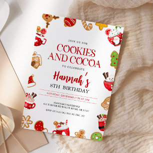 Invitation Cookies de Noël et cacao Anniversaire