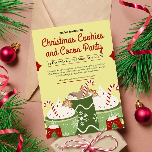 Invitation Cookies de Noël et fête du cacao (Créateur téléchargé)