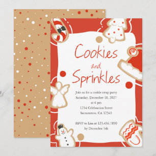 Invitation Cookies et asperges Noël Cookie Swap Party