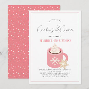 Invitation Cookies et cacao Chocolat chaud Mug rose Anniversa