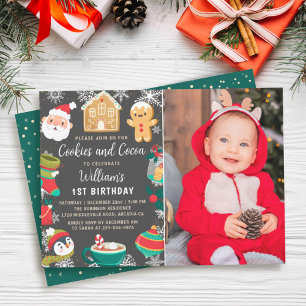 Invitation Cookies et cacao Gingerbread Anniversaire de enfan