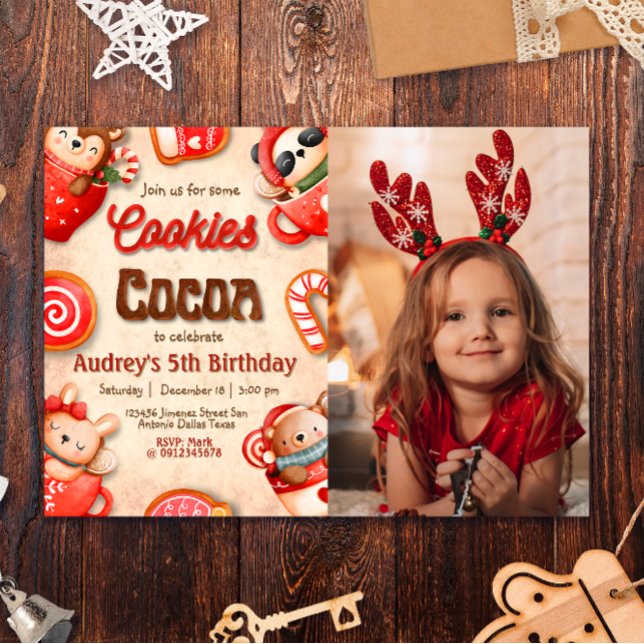 Invitation Cookies et Cocoa - avec Photo (Créateur téléchargé)