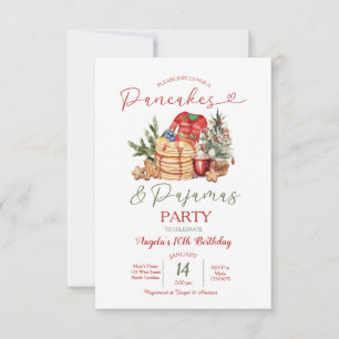 Invitation Cookies paincake d'hiver et pyjama pain d'épice