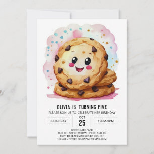 Invitation Cookies roses imprimés personnalisés Anniversaire