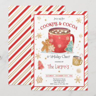 Invitation Cookies Rouge Et Or Et Fête Du Coca Chaud
