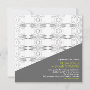 Invitation Cool Abstrait Art Moderne Boucles de Mod Mariage I