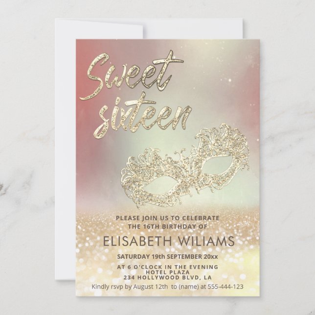 Invitation Cool Adorable Masquerade charmant (Devant)