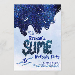 Invitation Cool Adulte Bleu Éperche Parties scintillant mince