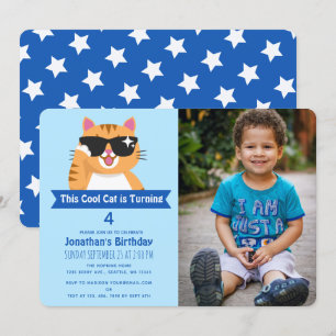 Invitation Cool Chat Funny mignon photo d'anniversaire de l'e