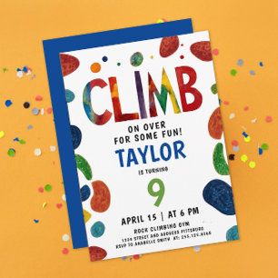 Invitation Cool Colorful Blue Rock Climat Aventure Anniversai