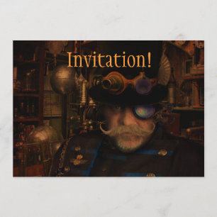 Invitation Cool Custom Steampunk Imaginaire Capitaine Sean
