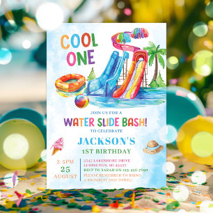 Invitation Cool de glissière d'eau un anniversaire