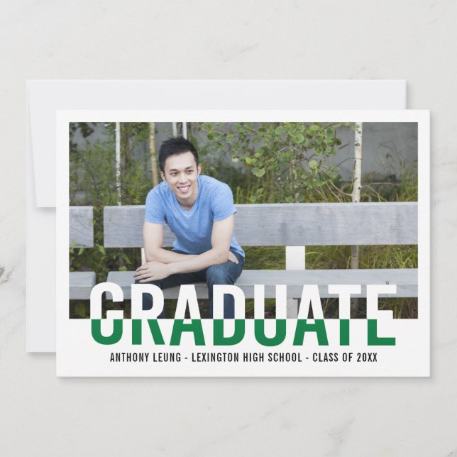 Invitation Cool Duotone ÉDITABLE COULEUR Graduation Invitatio (Devant)