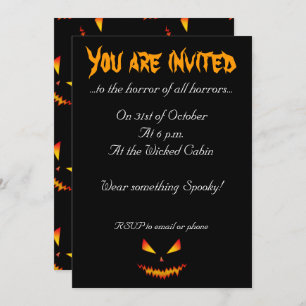 Invitation Cool effrayant Jack O'Lantern face Halloween Invit