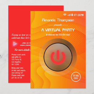 Invitation Cool été fête virtuelle d'anniversaire