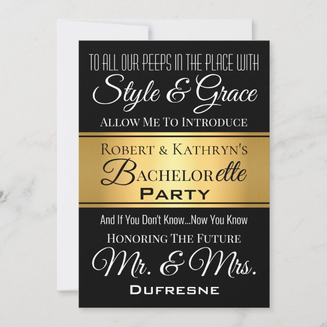 Invitation Cool Hip hop Son & ses Bachelor/Bachelorette (Devant)
