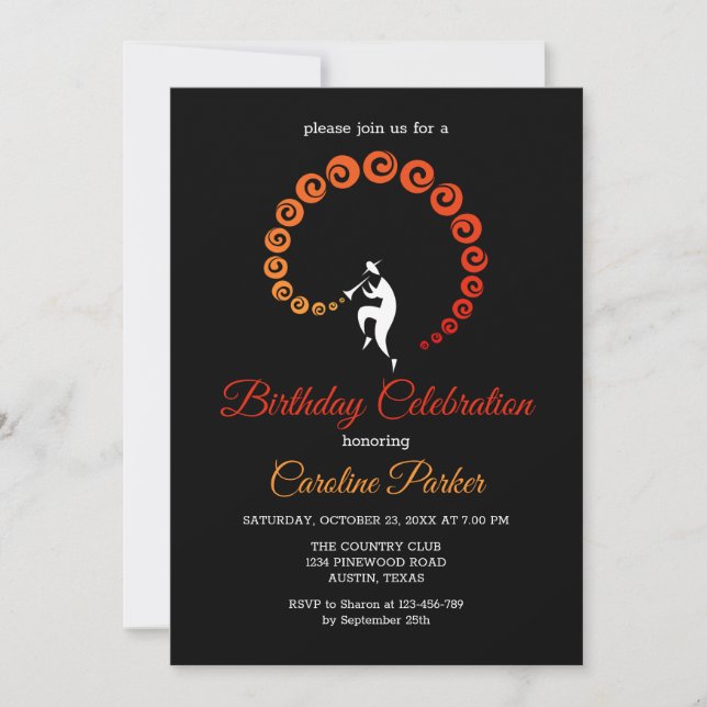Invitation Cool Jazz Trumpet Musicien Anniversaire (Devant)