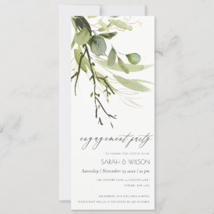 INVITATION COOL LEAFY VERT FOLIAGE EAU COULEUR FIANÇAILLES