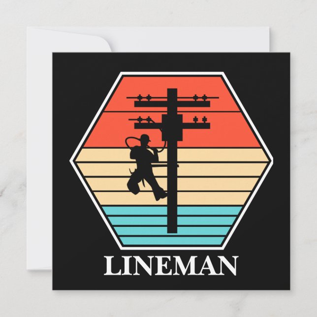 Invitation Cool Lineman Vintage Sunset (Devant)