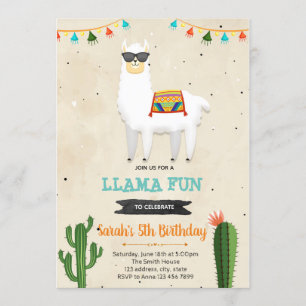 Invitation Cool llama garçon fiesta anniversaire douche invit