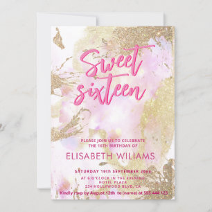 Invitation Cool moderne aquarelle typographie douce 16