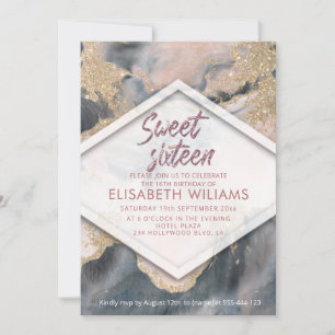 Invitation Cool moderne couleur d'aquarelle brillant