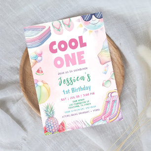 Invitation Cool One - Fête d'anniversaire de 1 an de Summer G