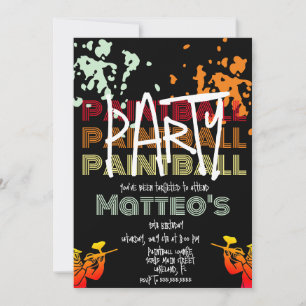 Invitation Cool Paintball Anniversaire Ado