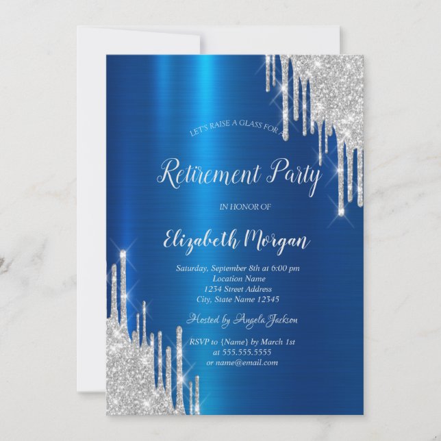 Invitation Cool Parties scintillant en argent Drives en métal (Devant)