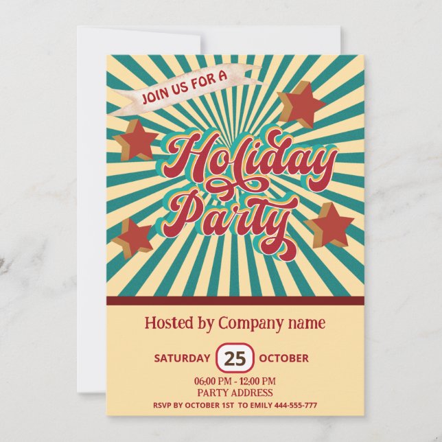 Invitation Cool plaisir joyeux typographie entreprise fête de (Devant)