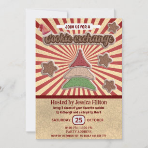 Invitation Cool plaisir rétro typographie échange de cookies