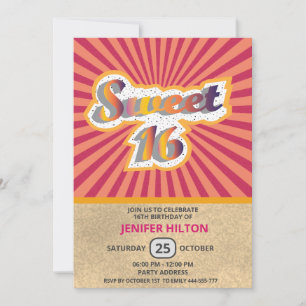 Invitation Cool plaisir typographie rétro doux 16