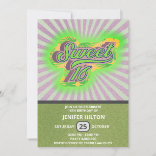 Invitation Cool plaisir typographie rétro doux 16