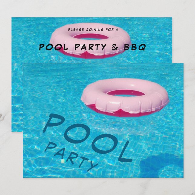 Invitation Cool Pool Party (Devant / Derrière)